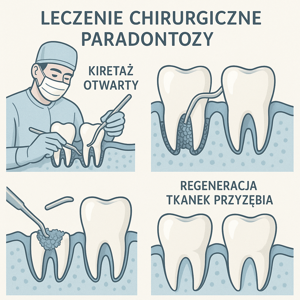 Zaawansowana paradontoza – chirurgiczne leczenie paradontozy z kiretażem i regeneracją tkanek