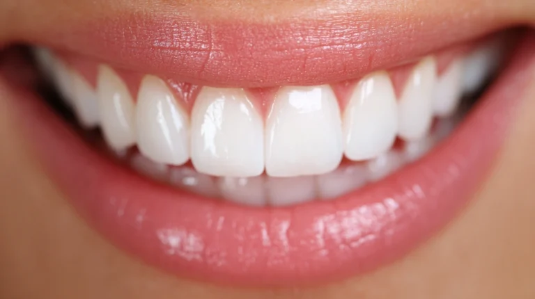 Efekt wybielania zębów w gabinecie stomatologicznym Elite Smile w Poznaniu — naturalnie białe, zdrowe zęby po profesjonalnym zabiegu